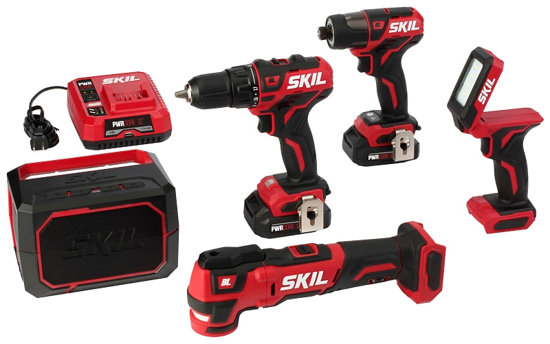 SKIL CB736801 Combination Kit, Battery Included, 12 V, Lithium-Ion Battery