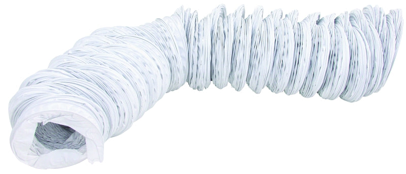 Lambro 219L Vent Hose, 4 in ID, 50 ft L, Vinyl, White