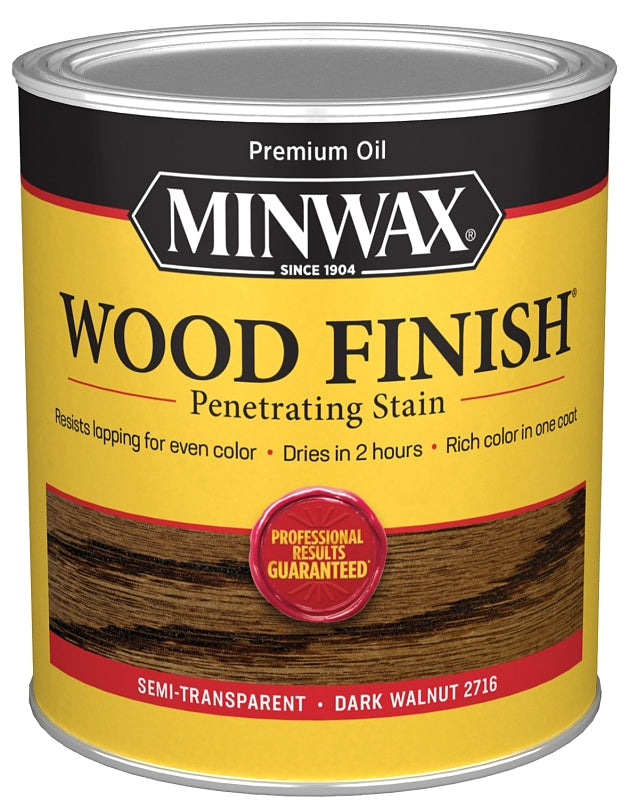 Minwax 70012444 Wood Stain, Dark Walnut, Liquid, 1 qt, Can