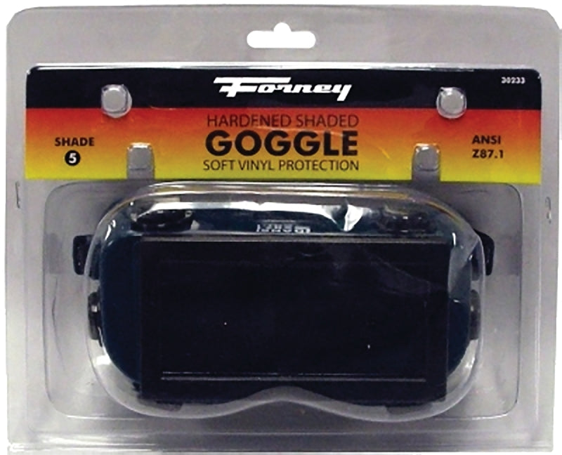 Forney 55301 Welding Goggles, 4-1/4 in L x 2 in W Lens, Glass Lens, Clear Lens, #5 Lens, Plastic Frame