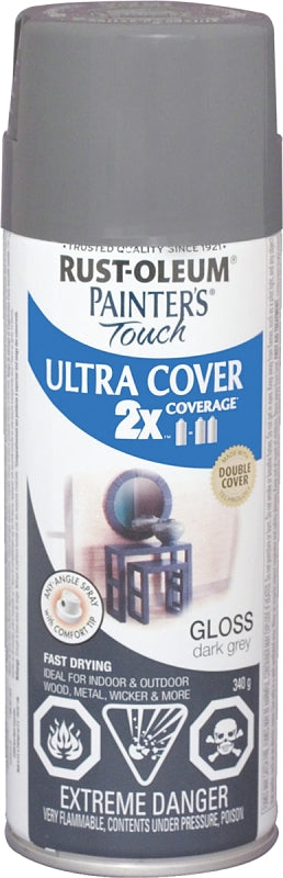 Rust-Oleum 253717 Spray Paint, Gloss, Dark Gray, 340 g, Can