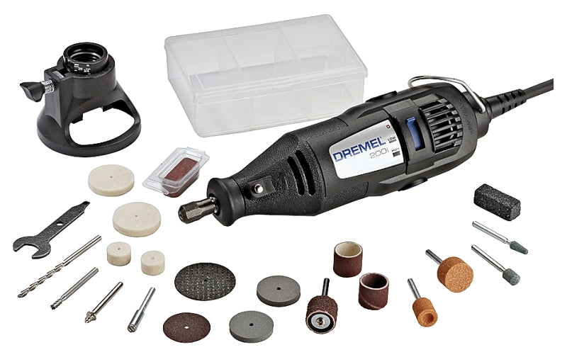 Dremel 200-1/21 Rotary Tool Kit, 0.9 A, 1/8 in Chuck, Keyed Chuck, 2-Speed, 15,000 to 35,000 rpm Speed