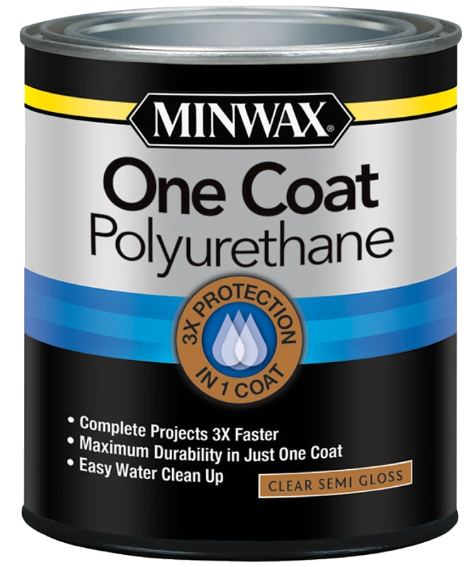 Minwax 356150000 Polyurethane, Semi-Gloss, Liquid, Clear, 1 qt