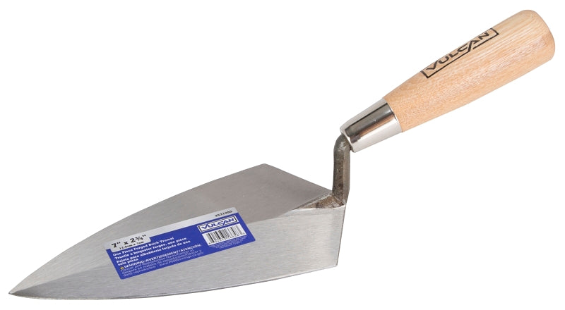 Vulcan 16658 Brick Trowel, 7 in L Blade, 2.75 in W Blade, HCS Blade, Hardwood Handle