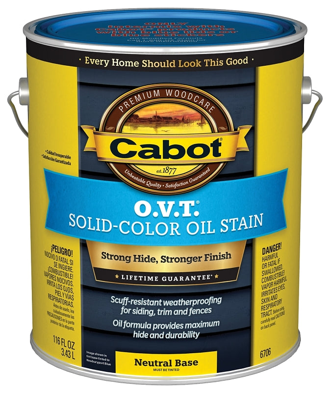 Cabot O.V.T. 140.0006706.007 Oil Stain, Flat, Neutral Base, Liquid, 1 gal