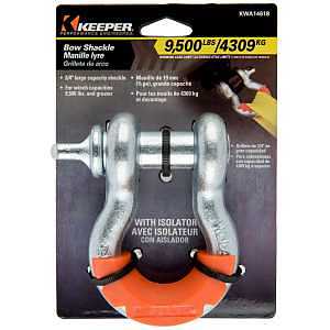 Keeper KWA14618 Bow Shackle with Moulded Isolator, 3/4 in, 9500 lb Working Load