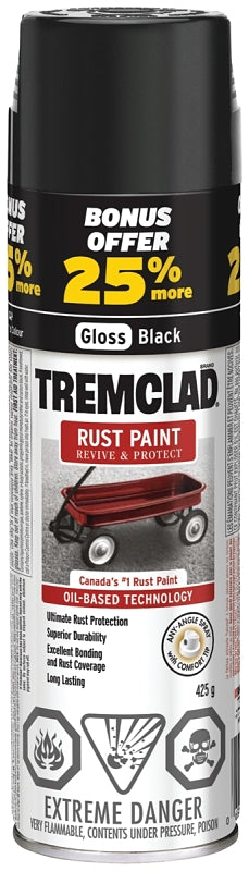 Rust-Oleum 27026B425 Rust Preventative Spray Paint, Gloss, Black, 425 g, Can