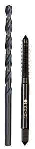 Milwaukee 49-57-5527 Drill and Tap Bit, HCS, Black Oxide, Specifications: #10-32 NC Straight Flute Plug Tap, #21 Drill