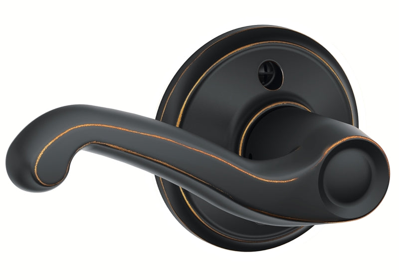 Schlage F Series F170FLA716LH Left Hand Dummy Lever, Mechanical Lock, Aged Bronze, Metal, Residential, Left Hand