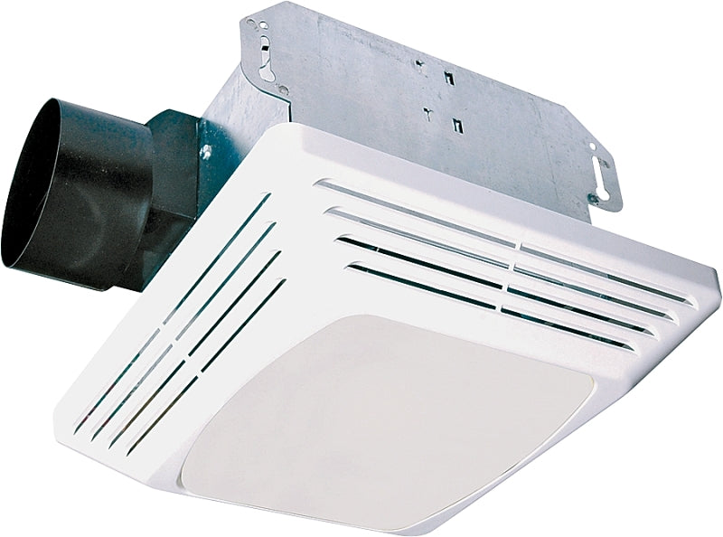 Air King ASLC50 Exhaust Fan, 1.6 A, 120 V, 50 cfm Air, 3 Sones, CFL, Fluorescent Lamp, 4 in Duct, White