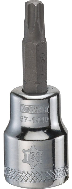 DeWALT DWMT87144OSP Torx Bit Socket, T30 Tip, 3/8 in Drive, Polished Chrome Vanadium