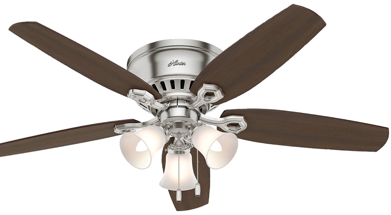 Hunter 53328 Ceiling Fan, 5-Blade, Brazilian Cherry/Harvest Mahogany Blade, 52 in Sweep, 3-Speed, With Lights: Yes