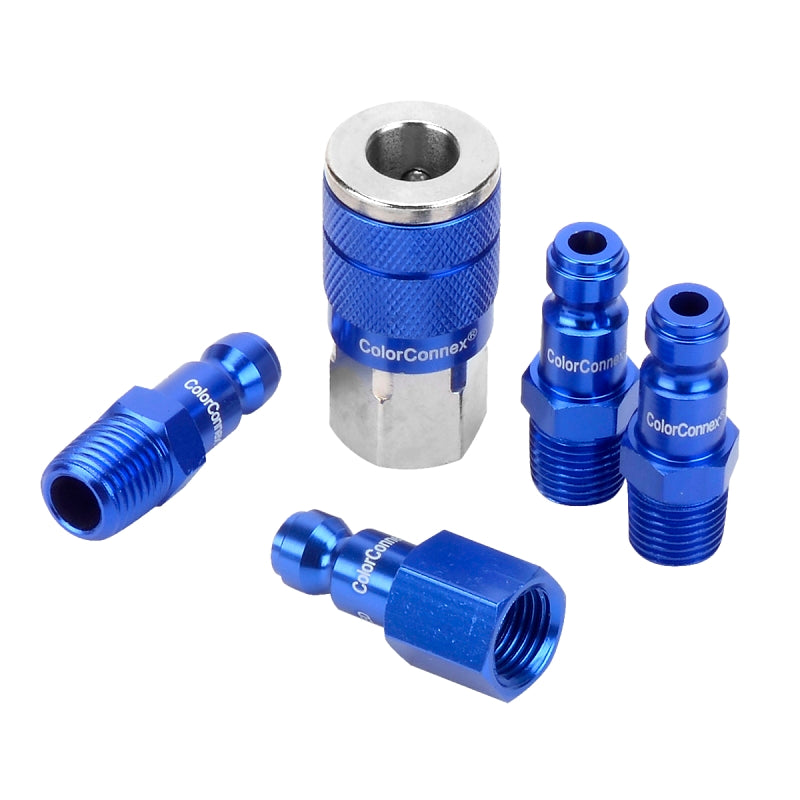 ColorConnex A72456C Coupler and Plug Kit, 1/4 in, FNPT x MNPT, Aluminum/Steel