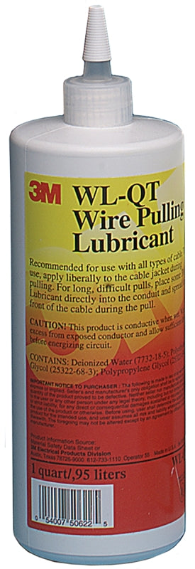 3M WL-QT Wire Pulling Lubricant, 1 qt Bottle, Gel