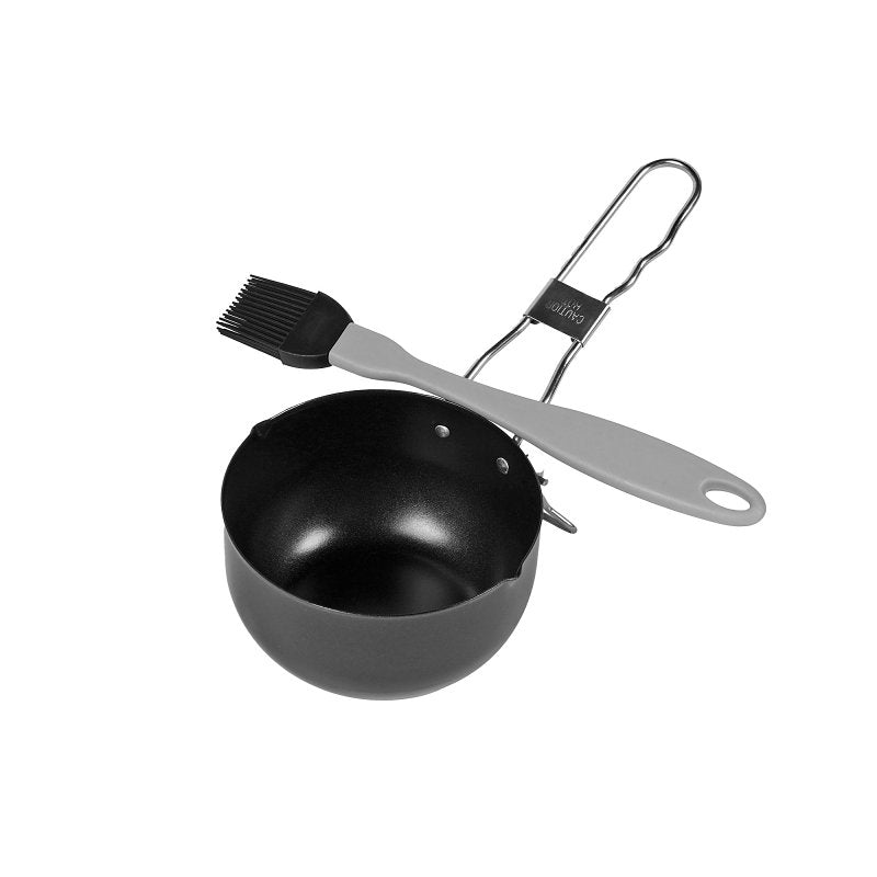 Mr. BAR-B-Q 06833Y Kickstand Sauce Pot and Baster, Silicone/Steel, 13.386 in OAL