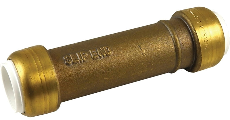 SharkBite UIP3008A Slip Pipe Coupling, 1/2 in, Brass, SCH 40, SCH 80, SCH 180 Schedule, 200 psi Pressure