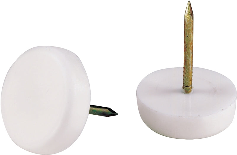 Shepherd Hardware 9143 Tack Furniture Glide, Plastic, White, 4/PK