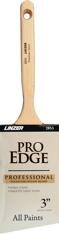 Linzer 2853-3 Paint Brush, 3 in W, 3-1/4 in L Bristle, Nylon/Polyester Bristle, Sash Handle