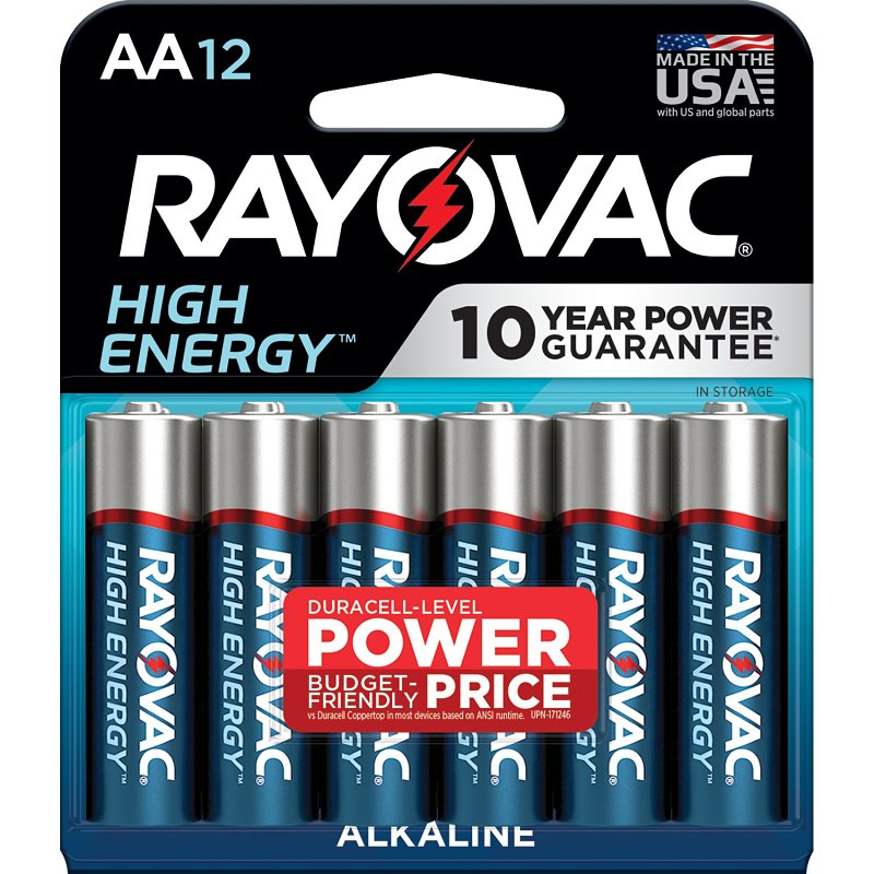 Rayovac 815-12K Battery, AA Battery, Alkaline