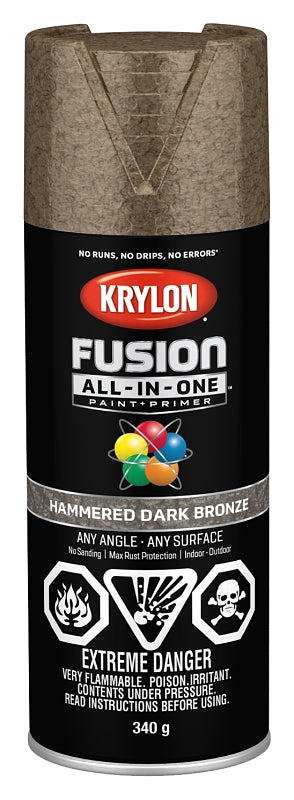 Krylon 427870007 Spray Paint, Hammered, Dark Bronze, 12 oz, Can