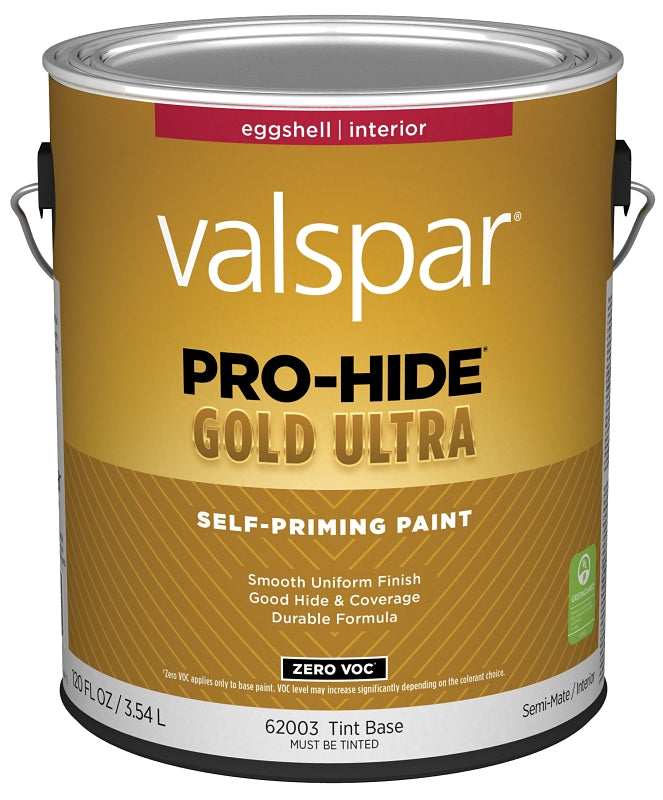 Valspar Pro-Hide Gold Ultra 6200 028.0062003.007 Latex Paint, Acrylic Base, Eggshell Sheen, Tint White, 1 gal