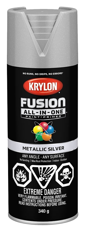 Krylon 427730007 Metallic Spray Paint, Metallic, Silver, 12 oz, Can