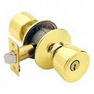 Schlage F51A BEL605KA4 Entry Knob, Knob Handle, Bright Brass, Metal, C Keyway, Re-Key Technology: Traditional, 2 Grade