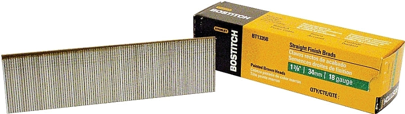 Bostitch BT1335B Nail, 1-3/8 in L, 18 Gauge, Steel, Coated, Brad Head, Smooth Shank, 3000/PK