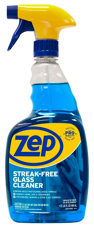 Zep ZU112032 Glass Cleaner, 32 oz, Liquid, Pleasant, Dark Blue