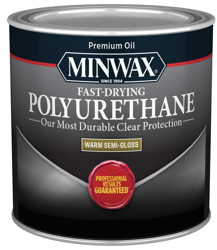 Minwax 230054444 Polyurethane, Semi-Gloss, Liquid, Clear, 0.5 pt, Can