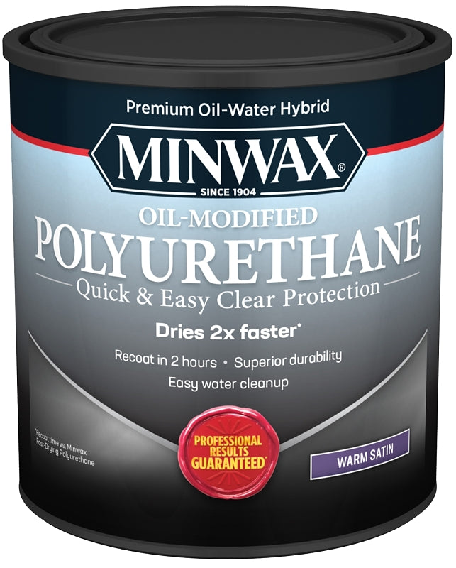 Minwax 630250444 Polyurethane, Liquid, Clear, 1 qt, Can