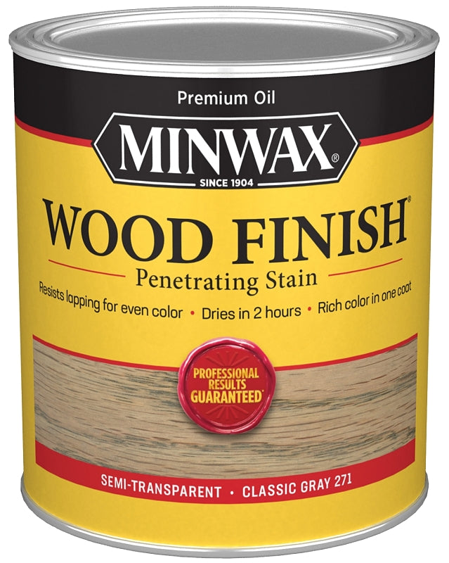 Minwax 700484444 Wood Stain, Classic Gray, Liquid, 1 qt, Can