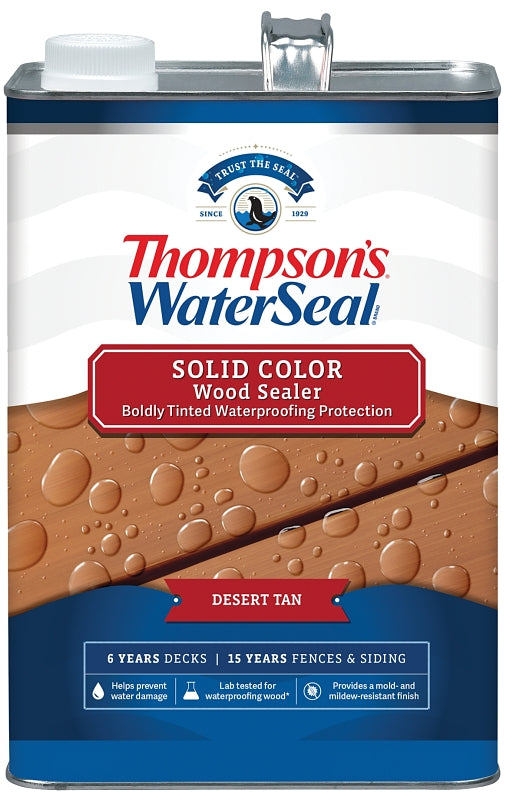 Thompson's WaterSeal TH.093701-16 Wood Sealer, Solid, Desert Tan, 1 gal