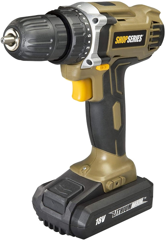 Rockwell Shop Series SS2811 Compact Drill Kit, Battery Included, 18 V, 1.3 Ah, 3/8 in Chuck, Keyless Chuck