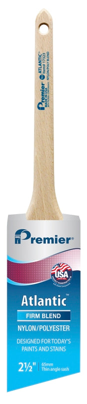 Premier Atlantic 17323 Paint Brush, 2-1/2 in W, 2-11/16 in L Bristle, Nylon/Polyester Bristle