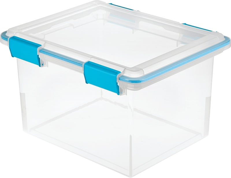 Sterilite 19334304 Gasket Box, Plastic, Blue Aquarium/Clear, 18-1/2 in L, 14-7/8 in W, 11-1/8 in H