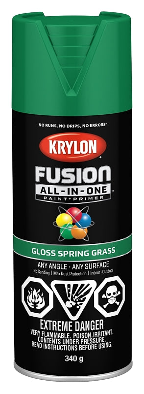 Krylon 427240007 Spray Paint, Gloss, Spring Grass, 12 oz, Can