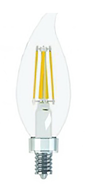 GE Industrial Solutions 31440 LED Bulb, Decorative, CAC Lamp, 60 W Equivalent, E12 Lamp Base, Dimmable, Clear