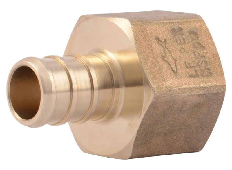 SharkBite UC072LFA10 Pipe Adapter, 1/2 in, Barb x FNPT, Brass, 80 to 160 psi Pressure