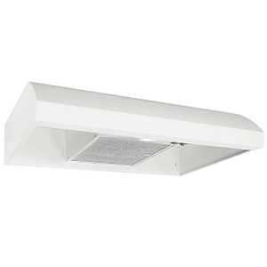 Broan BXT1 Series BXT130WW Under Cabinet Range Hood, 270 cfm, 2 Fan, Convertible Built-In Vent, 30 in W, 18 in D, 6 in H