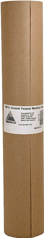 Trimaco EasyMask 12915 Trim Masking Paper, 180 ft L, 15 in W, Brown