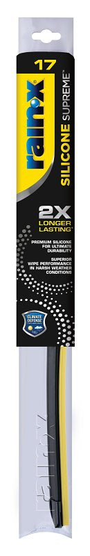 Rain-X Silicone Supreme 830517 Wiper Blade, Beam Blade, 17 in L Blade, Silicone Rubber