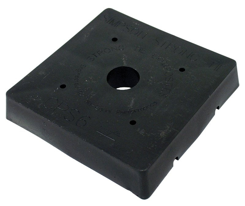 Simpson Strong-Tie CPS CPS6 Standoff Base, 6 x 6 in Post, Plastic, Black, Powder-Coated