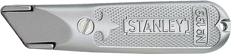 Stanley 10-209 Utility Knife, 3 in W Blade, HCS Blade, Straight Handle, Gray Handle