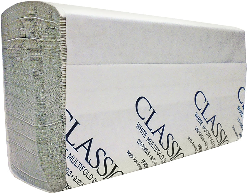 Classic 850045 Folded Paper Towel, 9-1/2 in L, 9-1/4 in W, 1-Ply