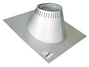 Selkirk SuperVent Series JSC6AAF-3 Adjustable Roof Flashing, 24 in OAL, 24 in OAW, 6 in Pipe, Galvalume Steel