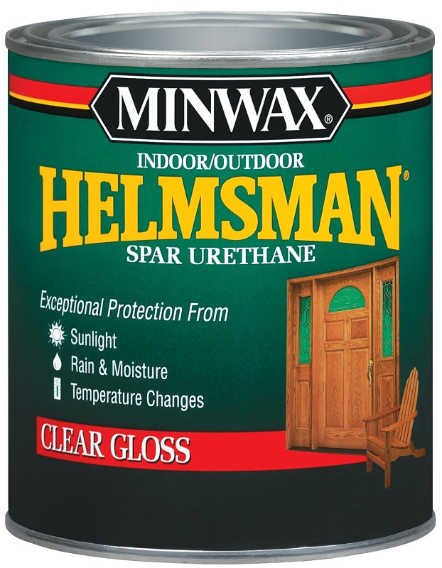 Minwax 63200444 Spar Varnish, High-Gloss, Clear, Liquid, 1 qt, Can