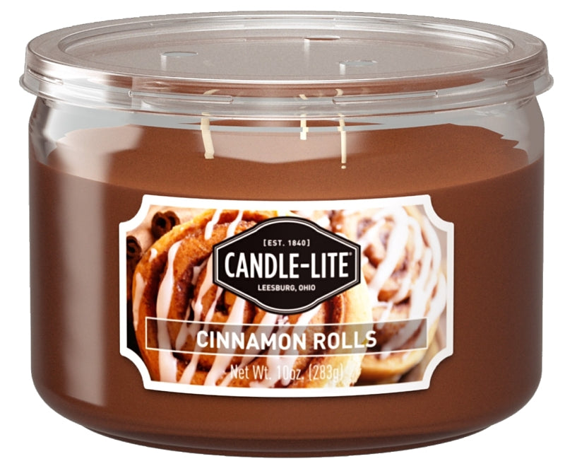 Candle-Lite 1879549 Scented Candle, Cinnamon Pecan Swirl Fragrance, Caramel Brown Candle
