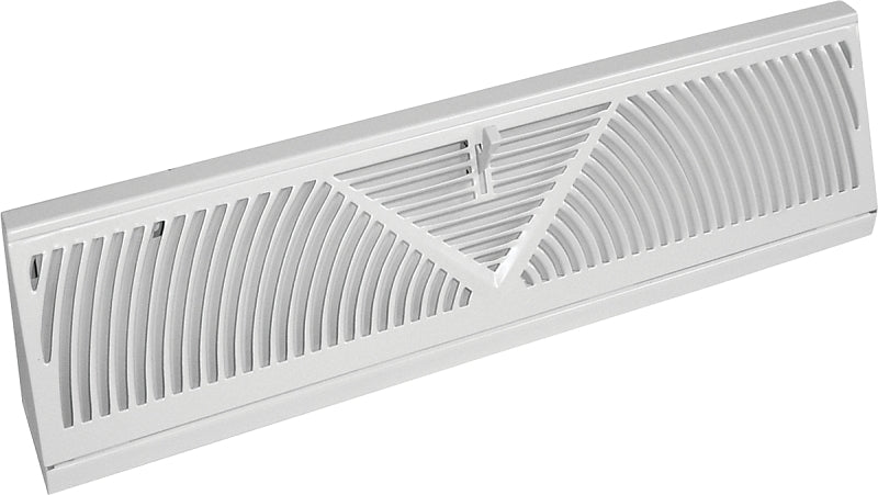 Imperial RG3056-A Baseboard Diffuser, 24 in L, 2-3/4 in W, 360 deg Air Deflection, Steel, White