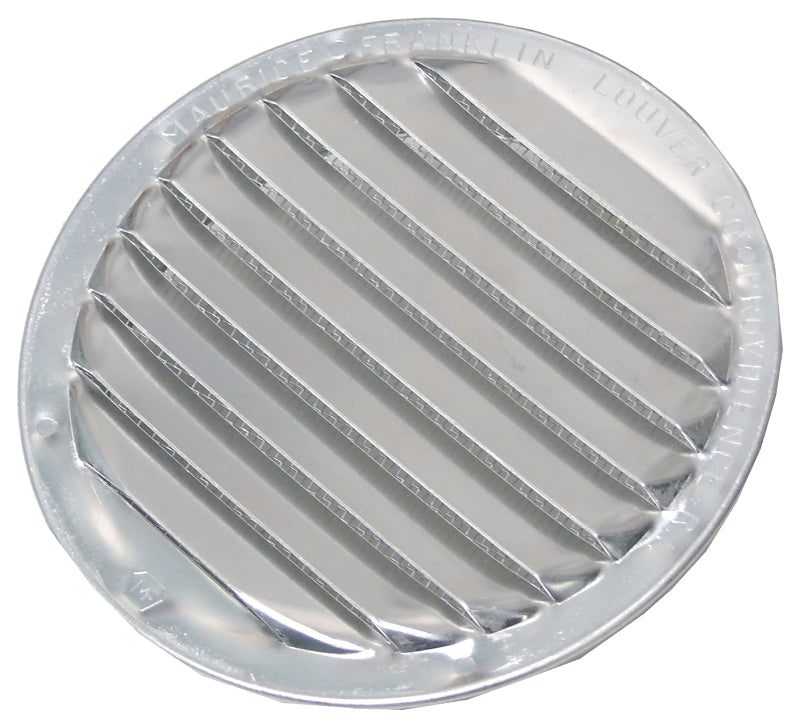 Duraflo 61RAA40D Mini Louvers Vent, 4.59 in Dia, Round, Aluminum, Mill